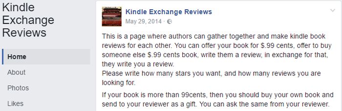 Kindle Exchange Reviews Facebook group