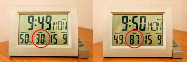 30 degrees celsium 87 fahrenheit